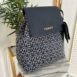 Tommy Hilfiger Blue  and White Monogram Backpack
